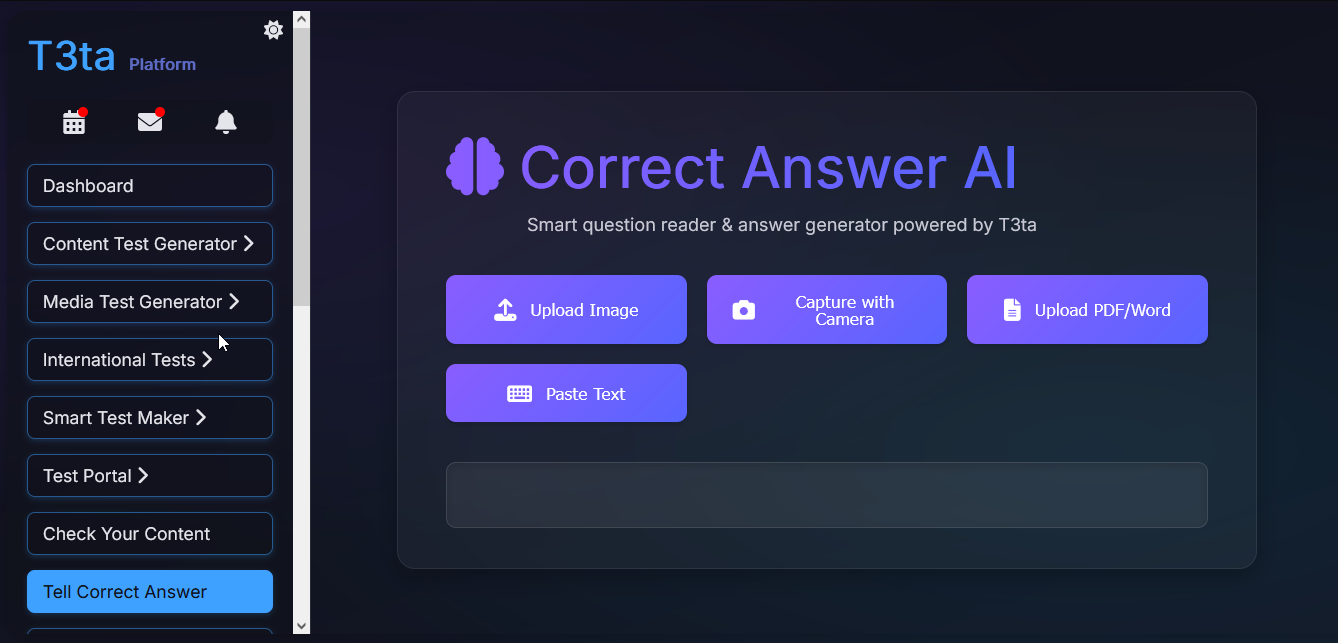 AI Test Maker panel overview