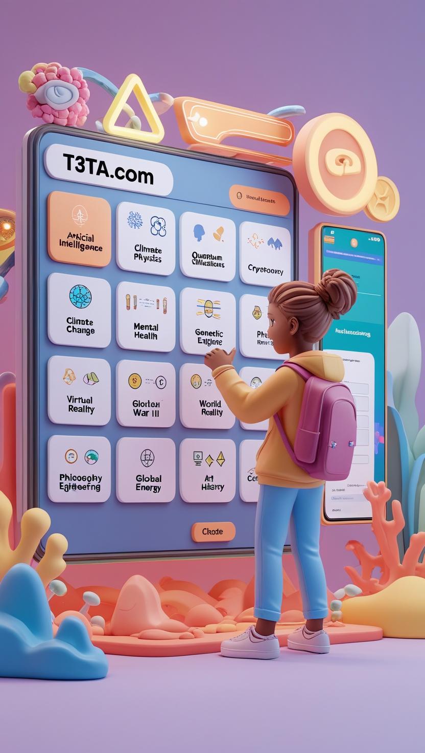 User setting the number of questions per type in t3ta.com’s Generate test from topic panel
