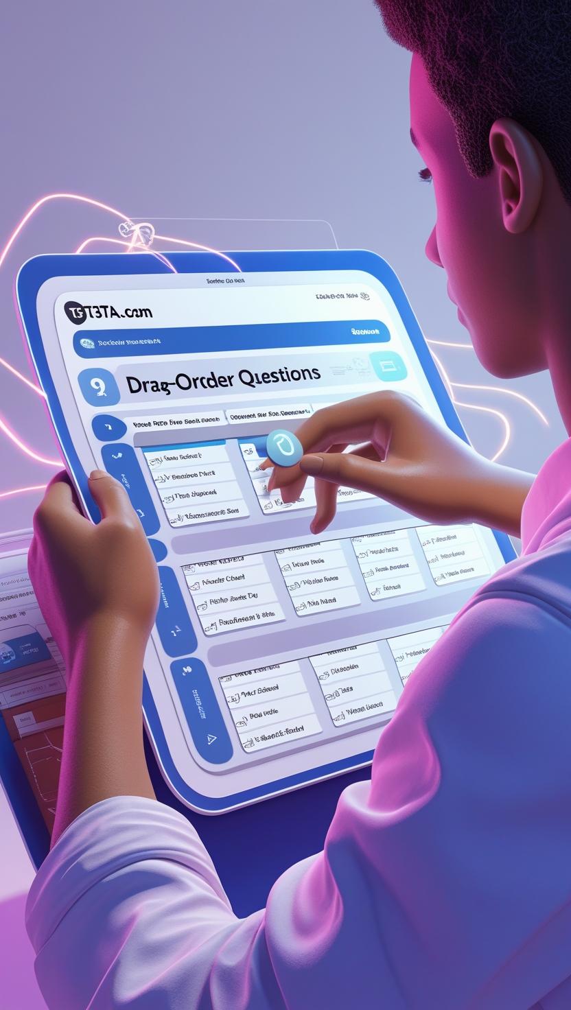 Drag and drop interface for ordering questions