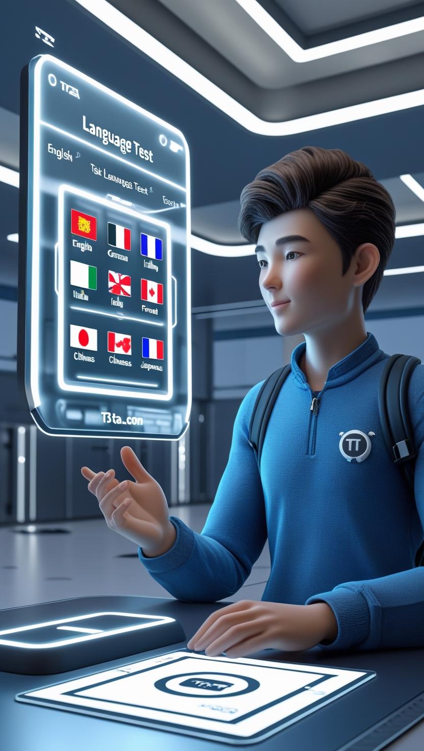 t3ta.com showing multilingual input and output test generation in different languages
