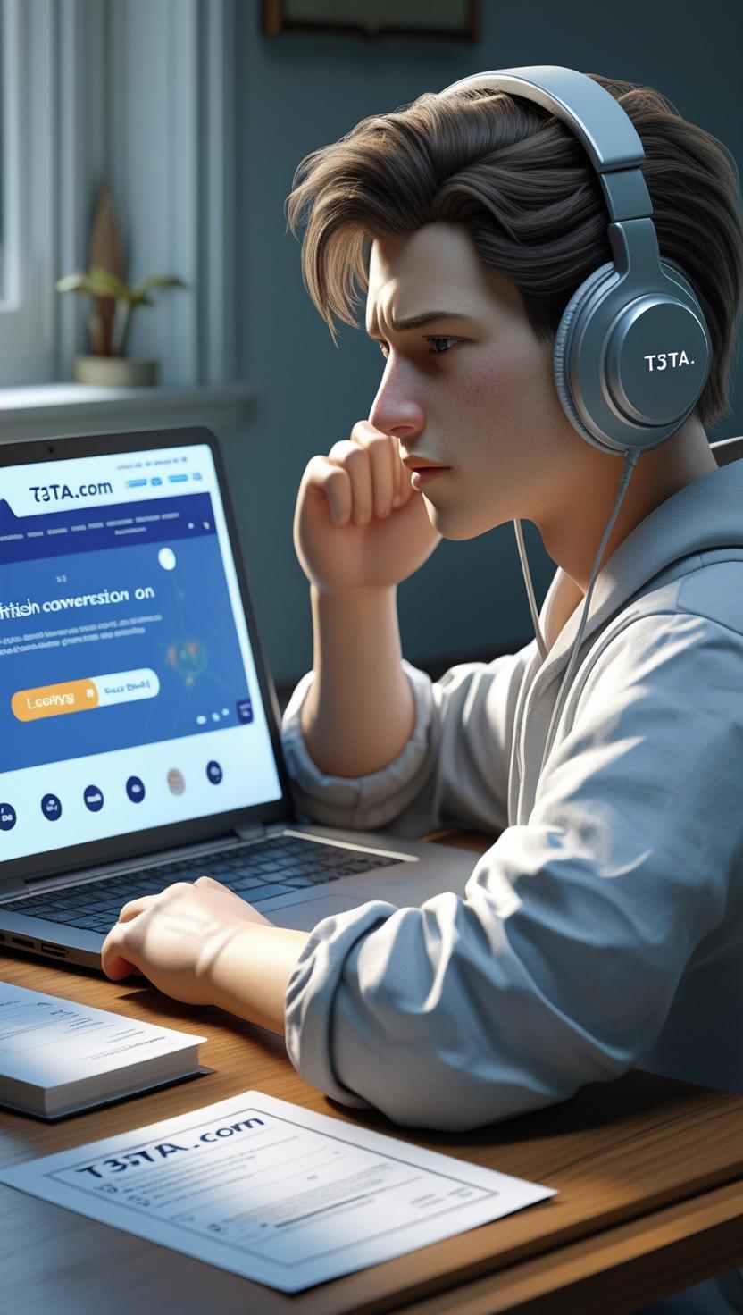 Countdown timer and score report interface for IELTS Listening Test