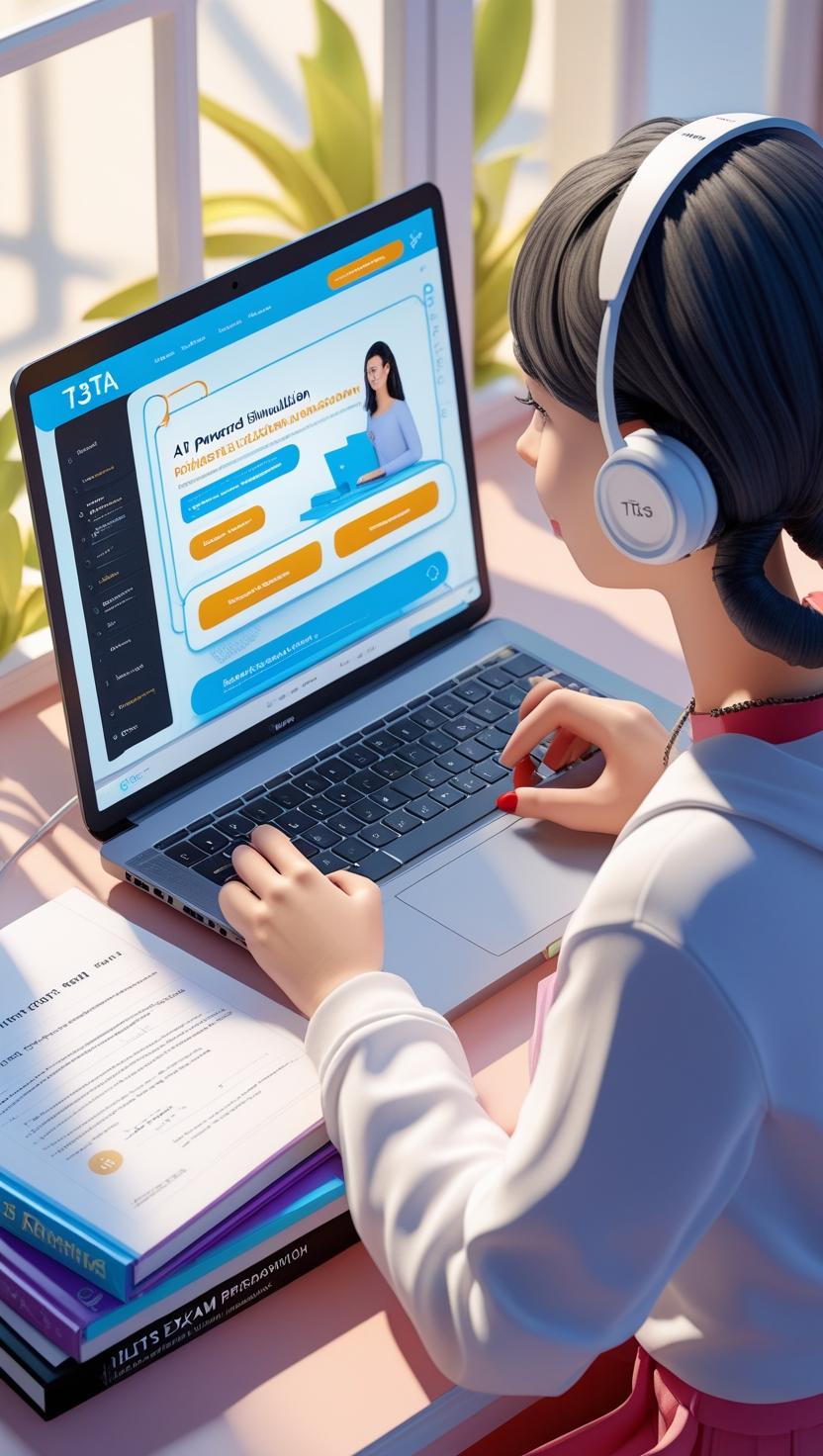 AI IELTS listening test simulation banner