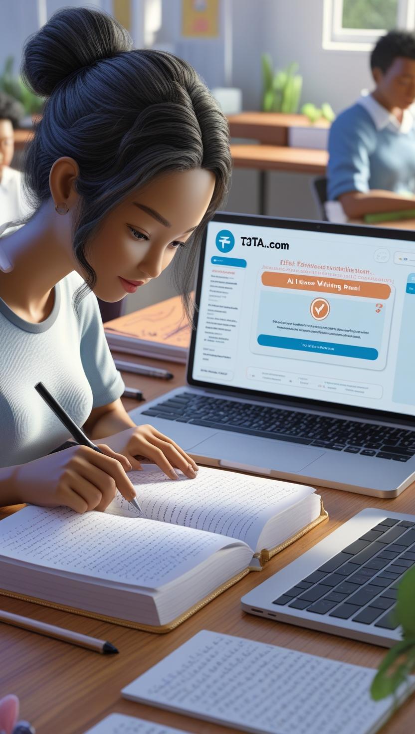 AI IELTS Writing test simulation — hero visual