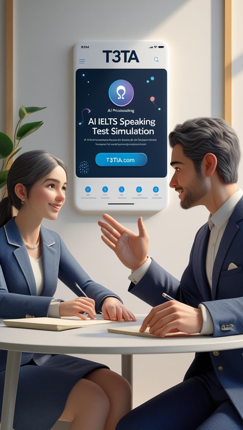 AI IELTS Speaking test simulation — hero visual